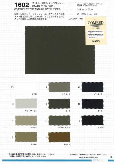 1602 Twill CM40 Khổ Rộng Xử Lý Wash Vintage Kiểu Phơi Nắng