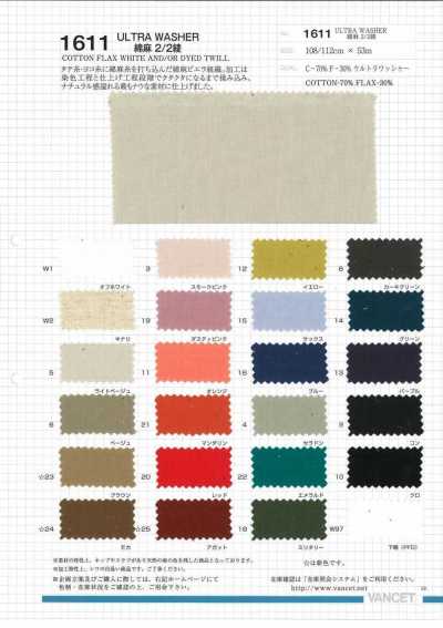 1611 ULTRA WASHER Cotton Sợi Gai 2/2 Twill