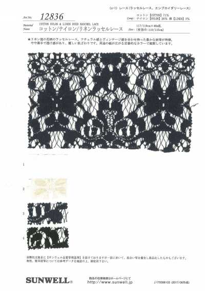 12836 Vải Ren Dệt Cotton Nylon Lanh