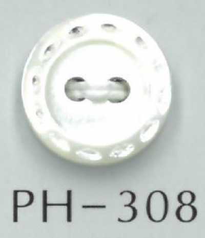PH308 Cúc Vỏ Trai Khắc Kiểu đường Chỉ May 2 Lỗ