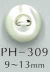 PH309 Cúc Vỏ Trai 2 Lỗ, Mặt Nổi, Có Viền