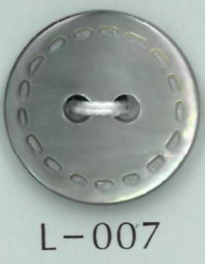 L-007 Cúc Vỏ Trai Khắc Kiểu đường May 2 Lỗ