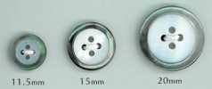 WB17 Cúc Vỏ Trai đen Viền 4 Lỗ Cỡ 17