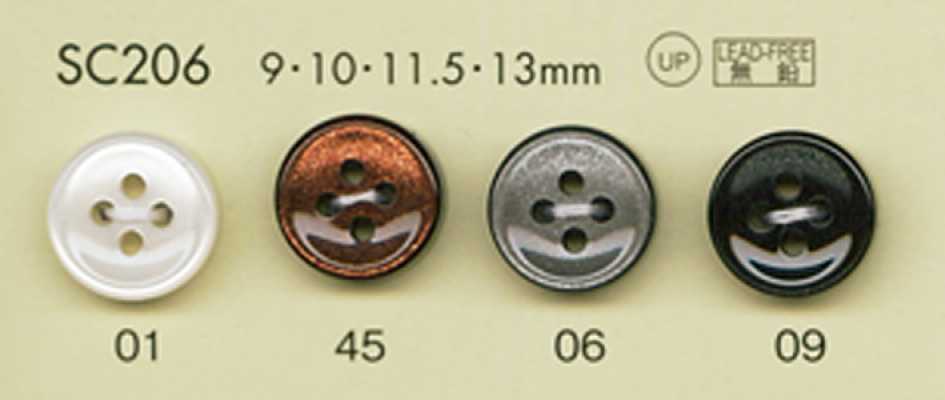 SC206 DAIYA BUTTONS Dòng HYPER DURABLE Chống Va đập Cúc Polyester Giả Xà Cừ