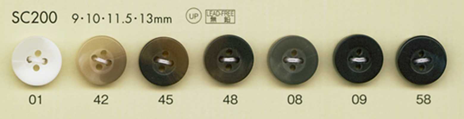 SC200 DAIYA BUTTONS Dòng HYPER DURABLE Chống Va đập Cúc Polyester Giả Sừng Trâu