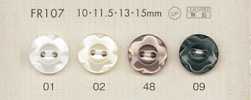 FR107 DAIYA BUTTONS Cúc Polyester Vân Vỏ Trai/sò/xà Cừ (Họa Tiết Hoa)