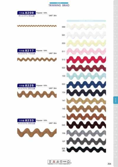 116-8233 Dây viền zigzag polyester 33 sợi khoảng 18mm