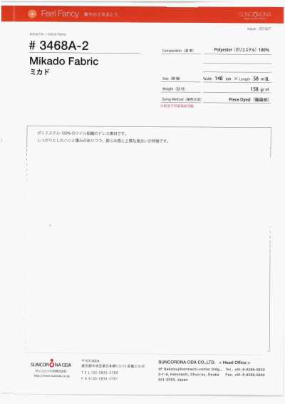 3468A-2 Vải Chéo Mikado