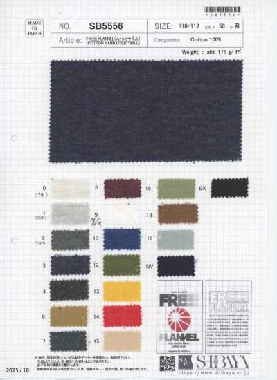 SB5556 FREEE FLANNEL (Flannel Co Giãn)