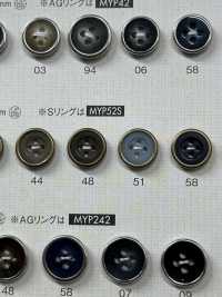 MYP52S Cúc Polyester 4 Lỗ Màu Bạc Trang Nhã DAIYA BUTTON Ảnh phụ