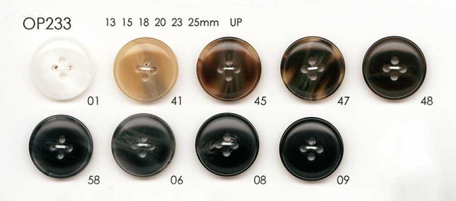 OP233 Cúc Polyester Giả Sừng 4 Lỗ