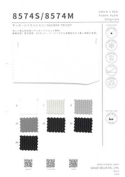 8574S Vải Sọc Nhăn Co Giãn Cao