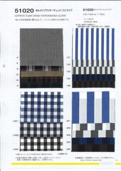 51020 Vải cotton typewritter 40S kẻ caro