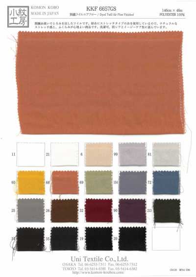 KKF6657GS Twill Dệt Chia Sợi Thoáng Khí