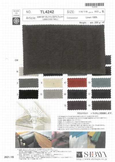 TL4242 SUNNY DRY Vải Lanh Twill Xử Lý Giặt Phơi Nắng