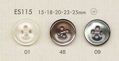 ES115 DAIYA BUTTONS Nút Polyester Giả Xà Cừ Dạng đĩa, 4 Lỗ