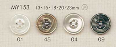 MY153 DAIYA BUTTONS Cúc Polyester Giả Xà Cừ Có Viền, Bốn Lỗ