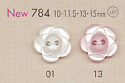 784 DAIYA BUTTONS Cúc Hình Hoa Hai Lỗ Bằng Polyester