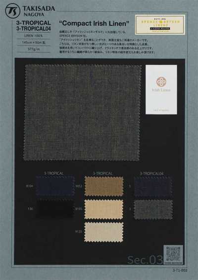 3-TROPICAL SPENCE BRYSON vải lanh Ireland compact vải lanh Ireland vải lanh Ireland tropical sợi xoắn chặt lanh compact