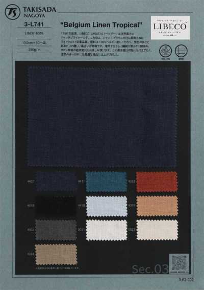 3-L741 Vải linen Bỉ tropical LIBECO, nhẹ, mềm, có thể giặt
