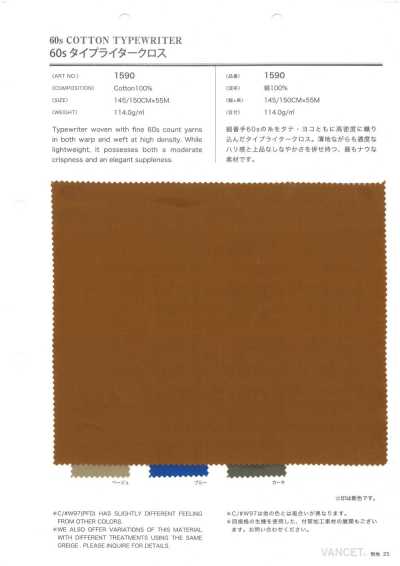 1590 Vải cotton typewritter Supima 60s