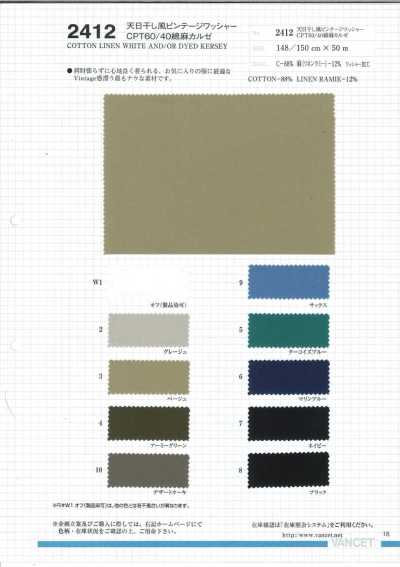 2412 Xử Lý Wash Vintage Kiểu Phơi Nắng CPT60/40 Cotton Sợi Gai Kersey