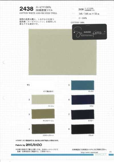 2438 Twill Mật độ Cao Supima 100% 30