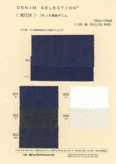 N0724 Vải Bò Cotton Sợi Gai 7 Oz