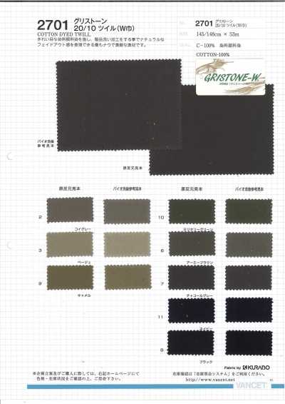 2701 Twill Greystone 20/10 Nhuộm Bằng Thuốc Nhuộm Và Pigment