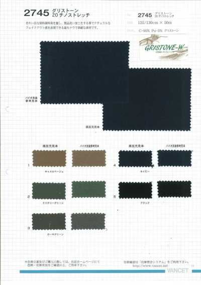 2745 Gristone CPT20 Vải Chino Co Giãn
