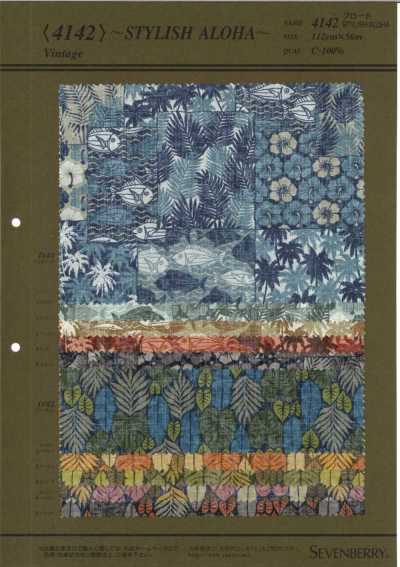 4142 40S vải broadcloth STYLISH ALOHA(Vintage)