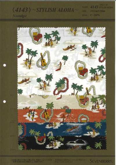 4143 40S vải broadcloth STYLISH ALOHA(Nostalgi