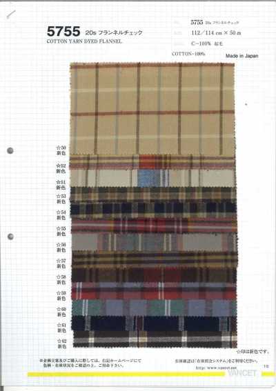5755 20S vải dạ flannel kẻ caro