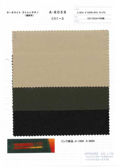 A-8058 Thermolite Vải Chino Co Giãn (Xù Mặt Sau)