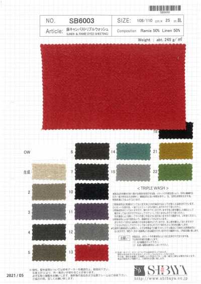 SB6003 Vải Bố Canvas Sợi Gai Giặt Ba Lần