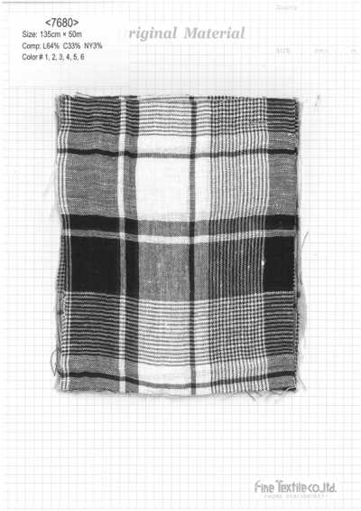 7680 Vải Lanh Cotton Kẻ Caro