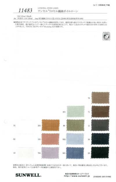 11483 Tencel™ Sợi Lyocell Vải Voan Vải Cotton Lawn