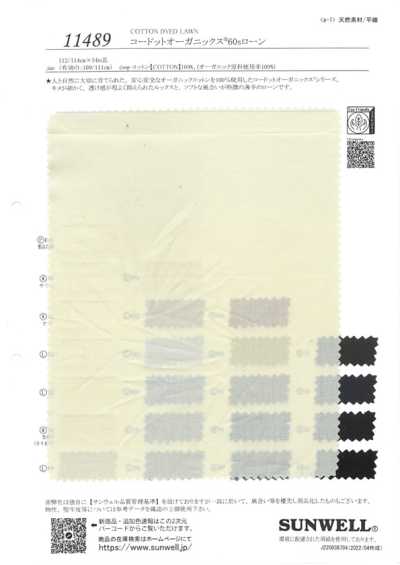 11489 Kodotto Organics® vải cotton lawn 60s