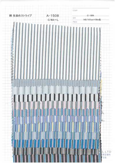 A-1508 Cotton Nhuộm Sợi Kẻ Sọc