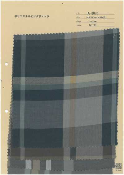A-8070 Vải Twill Polyester Kẻ Caro Lớn