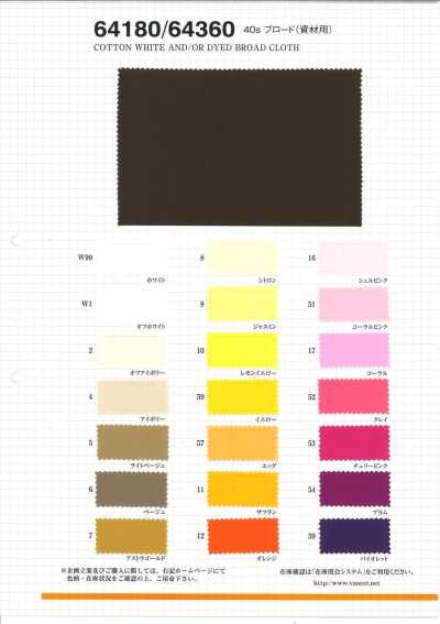 64180 Vải broadcloth 40s (dùng cho vật tư)