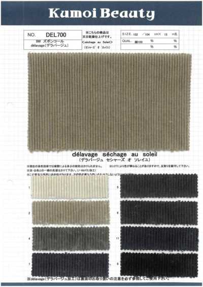 DEL700 9W Quần Tây Corduroy Delavage (Phơi Nắng)