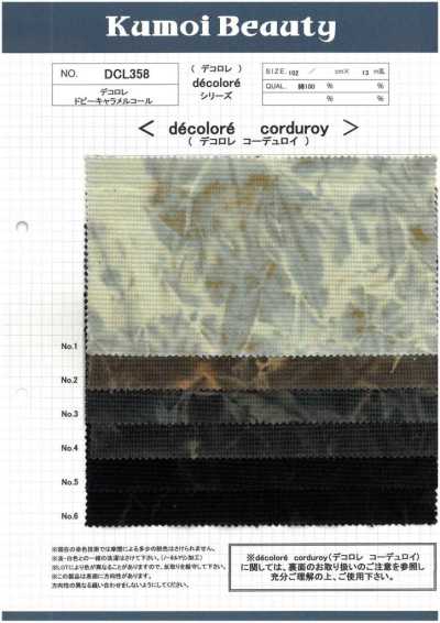 DCL358 Dobby Caramel Corduroy Đecolore (Tẩy Loang)