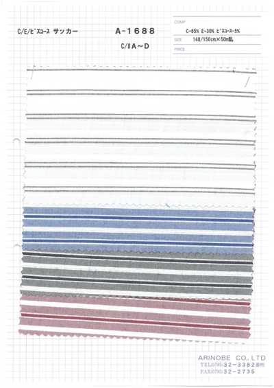 A-1688 Cotton Polyester Viscose Vải Sọc Nhăn