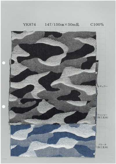 YK874 Indigo Rope Jacquard Rằn Ri 9oz