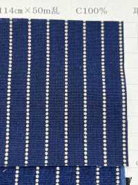 PMM2280-dotstripe Vải Chambray Xả In Chấm Kẻ Sọc Dệt May Yoshiwa Ảnh phụ