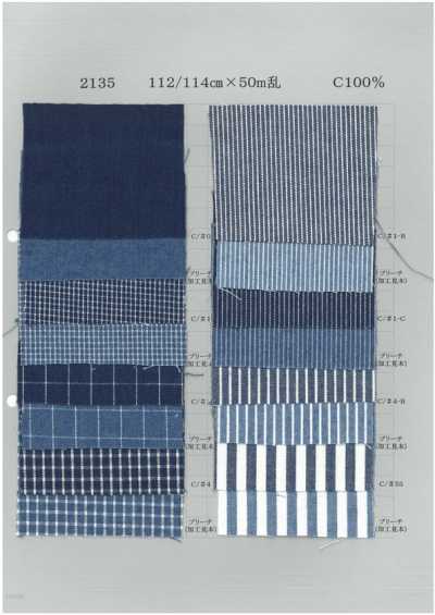 2135 Kẻ Caro, Kẻ Sọc Indigo 6 Oz