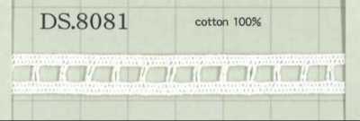 DS8081 Dây đăng Ten Cotton, Rộng: 8mm