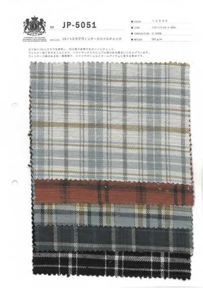JP-5051 Kẻ Caro Twill Vintage Slub 10/1