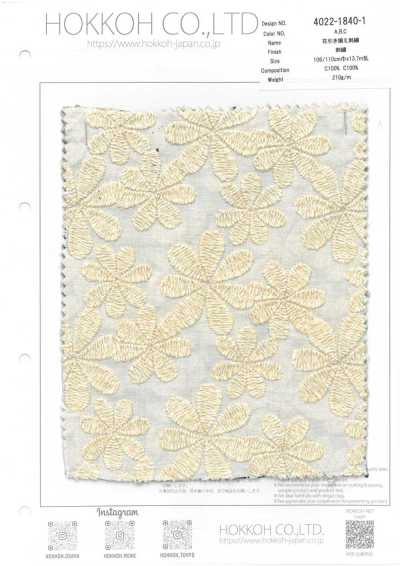 4022-1840-1 Thêu Vải Cotton Lawn